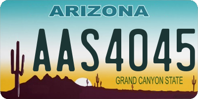 AZ license plate AAS4045