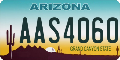 AZ license plate AAS4060