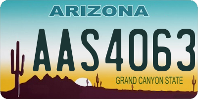 AZ license plate AAS4063