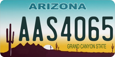 AZ license plate AAS4065
