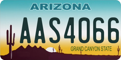 AZ license plate AAS4066