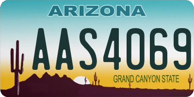 AZ license plate AAS4069
