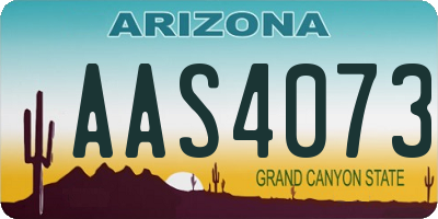 AZ license plate AAS4073