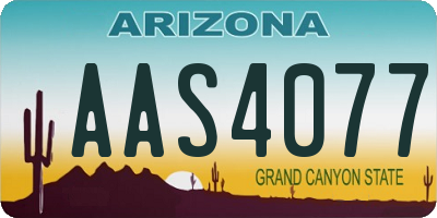 AZ license plate AAS4077