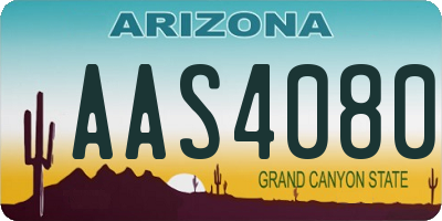 AZ license plate AAS4080