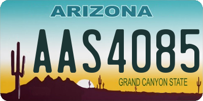 AZ license plate AAS4085