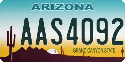 AZ license plate AAS4092