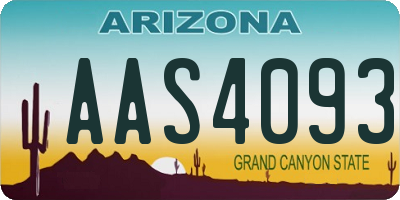 AZ license plate AAS4093