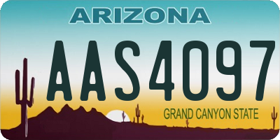 AZ license plate AAS4097
