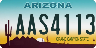 AZ license plate AAS4113