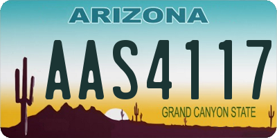 AZ license plate AAS4117