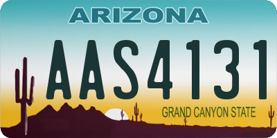 AZ license plate AAS4131