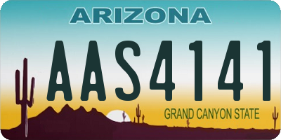 AZ license plate AAS4141