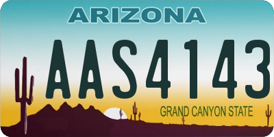 AZ license plate AAS4143