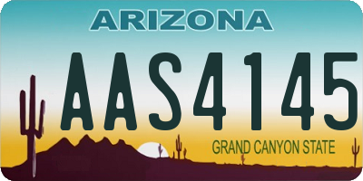 AZ license plate AAS4145
