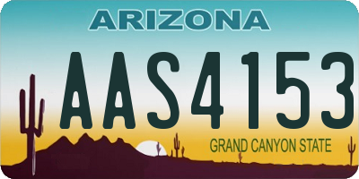AZ license plate AAS4153
