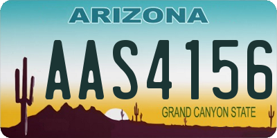 AZ license plate AAS4156