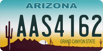 AZ license plate AAS4162