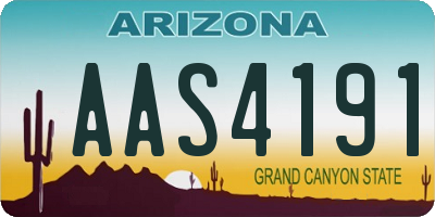 AZ license plate AAS4191