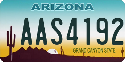AZ license plate AAS4192