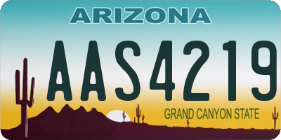 AZ license plate AAS4219