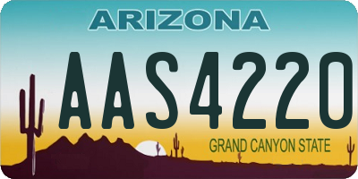 AZ license plate AAS4220