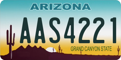AZ license plate AAS4221
