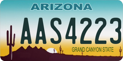 AZ license plate AAS4223