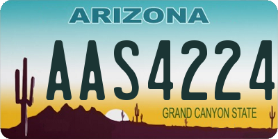 AZ license plate AAS4224