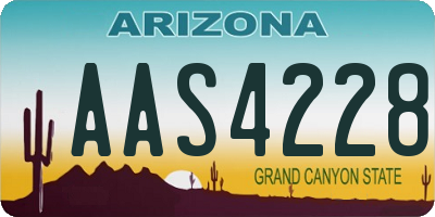 AZ license plate AAS4228