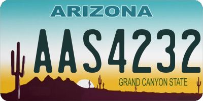 AZ license plate AAS4232