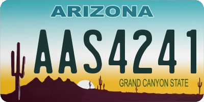 AZ license plate AAS4241