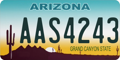 AZ license plate AAS4243