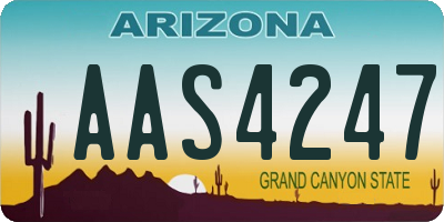 AZ license plate AAS4247