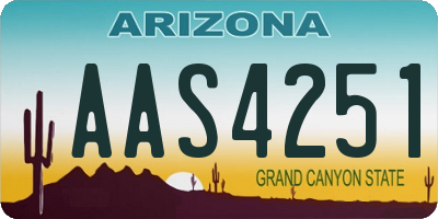 AZ license plate AAS4251