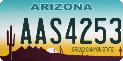 AZ license plate AAS4253