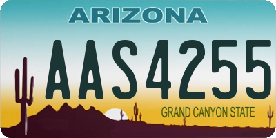 AZ license plate AAS4255