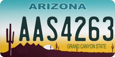 AZ license plate AAS4263