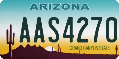 AZ license plate AAS4270