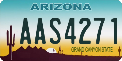 AZ license plate AAS4271