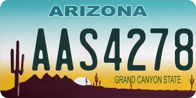 AZ license plate AAS4278