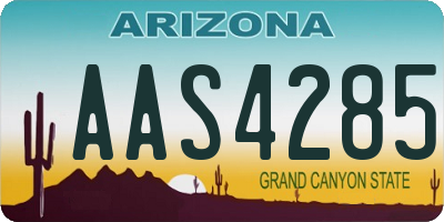 AZ license plate AAS4285