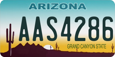 AZ license plate AAS4286