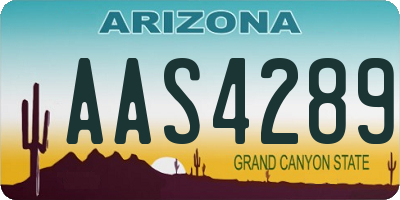 AZ license plate AAS4289