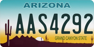 AZ license plate AAS4292