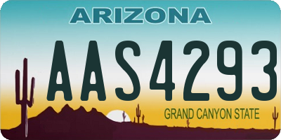 AZ license plate AAS4293