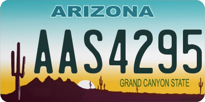 AZ license plate AAS4295