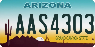 AZ license plate AAS4303