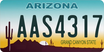 AZ license plate AAS4317