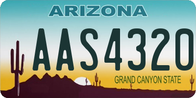AZ license plate AAS4320